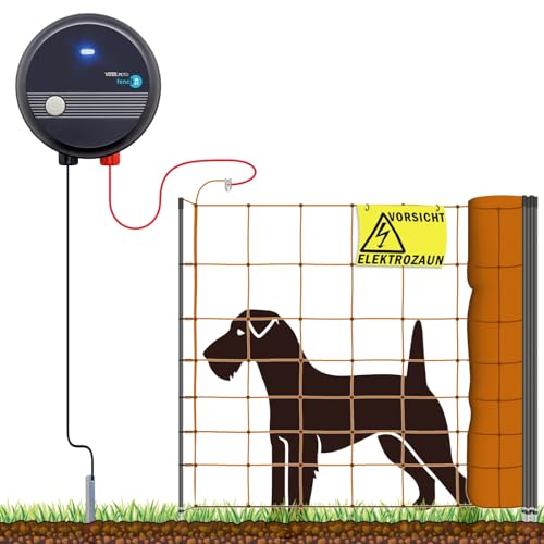 VOSS.farming 100m Hundezaun Komplettset Orange für kleine Hunde, Weidezaungerät Elektronetz Erdanschlussset Warnschild Reparaturset, Garten Hütesicherheit Elektrozaun Hundezaun Hund VOSS.farming 100m Hundezaun Komplettset Orange für kleine Hunde, Weidezaungerät Elektronetz Erdanschlussset Warnschild Reparaturset, Garten Hütesicherheit Elektrozaun Hundezaun Hund