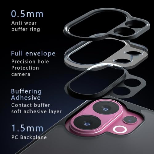 Image of Matte PC+TPU Phone Case For Vivo T4 Pro 5G Air Bag Protection, Black
