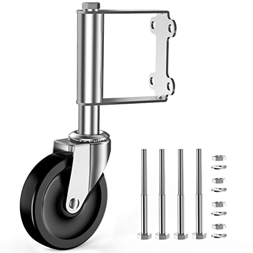 Ronlap Ruedas de puerta, rueda de puerta cargada por resorte para puerta de madera de cerca, rueda de goma resistente para puerta, con placa de montaje universal, capacidad de 100 kg Cover