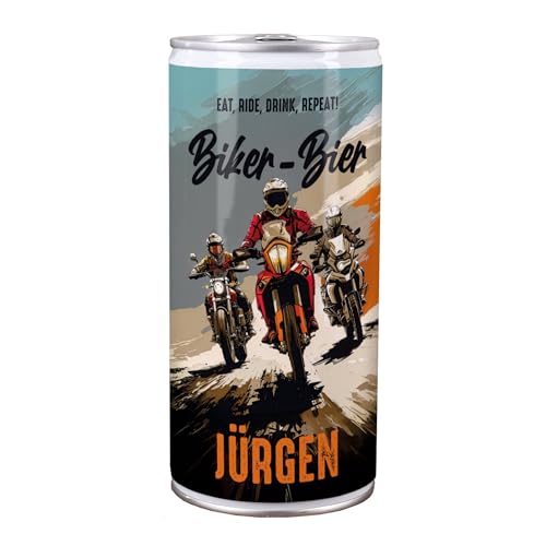Personalisierte xxl bierdose mit motorrad-motiv