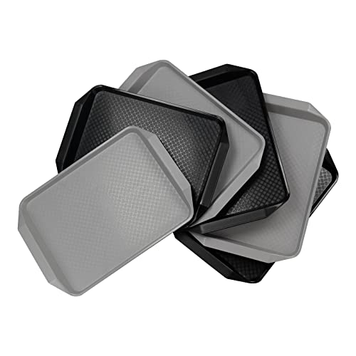 Buyitt Plateaux de service à café en plastique, plateaux rectangulaires, lot de 6 Cover