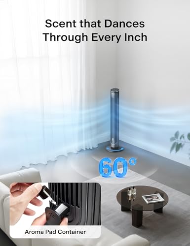 PELONIS 42-Inch Tower Fan, Standing Fan with Remote, Quiet Bladeless Cooling with 5 Speeds and 9-Hour Timer, Oscillating Electric Fan with LED Display, Floor for Bedroom Home - Image 5