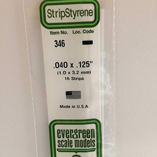 Evergreen 346 Square Profile 600 x 1.0 x 3.2 mm Pack of 15