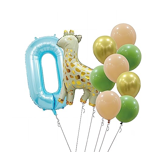 Image of 40 Inch light blue Number Balloons, Helium Mylar Foil Number Balloons for Birthdays, Number 0 Balloon for Party Decorations, Birthday Decorations, Boy Baby Shower