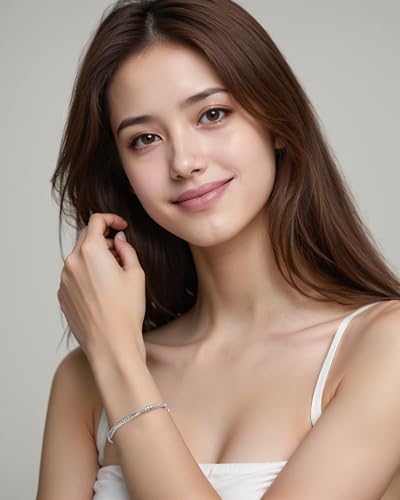 Moissanite Bracelets for Women 925 Sterling Silver with 18K White Gold Plated D Color VVS1 Clarity Luxury Bridal Wedding Gift for Wife Birthday Anniversary Jewelry Hypoallergenic with Certificate and Unique Box3