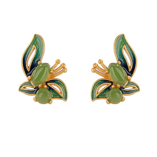 Boucles d'oreilles à pote de papillon en argent sterling finition or jaune