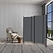 GOJOOASIS 4 Panel Room Divider Folding Privacy Screen Home Office Dorm Decor (Grey)
