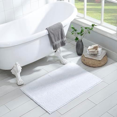 Home Beyond & HB design - Chenille Bath Rug Mat - Super Soft Non-Slip Absorbent Quick Dry Machine Washable Bathroom Mat,24x35-Inch, White — view 3