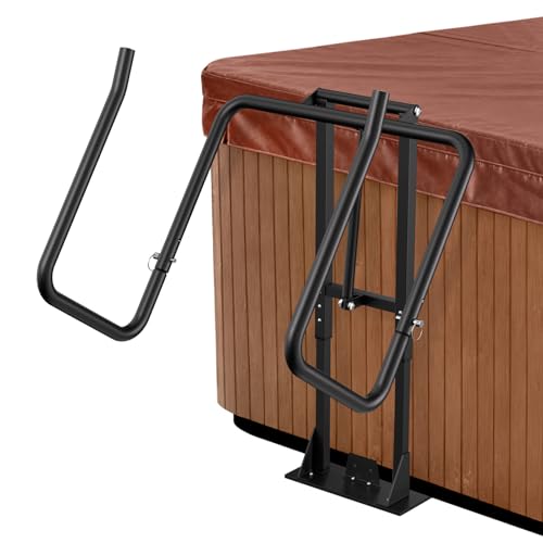 Aluminum Hydraulic Hot Tub Cover Lift, U-Shaped Bottom Insert Spa Cover Lifter, Adjustable Height from 25' to 39', Suitable for Round, Square and Other Shaped spas