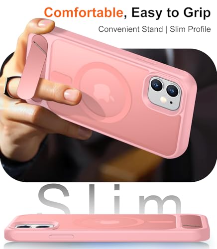 Image of Magnetic Compatible with iPhone 11 Phone Case, [Built-in Invisible Kickstand][Compatible with MagSafe] [Military Grade Shockproof] Slim Translucent Matte Phone Case for iPhone 11 6.1 inch