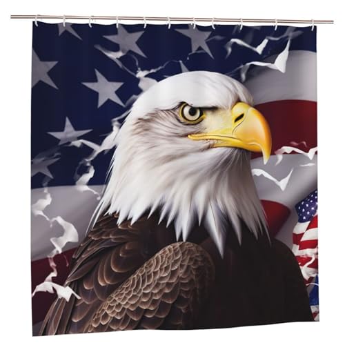 Rideau de douche motif aigle de qualité supérieure avec œillets solides - 2