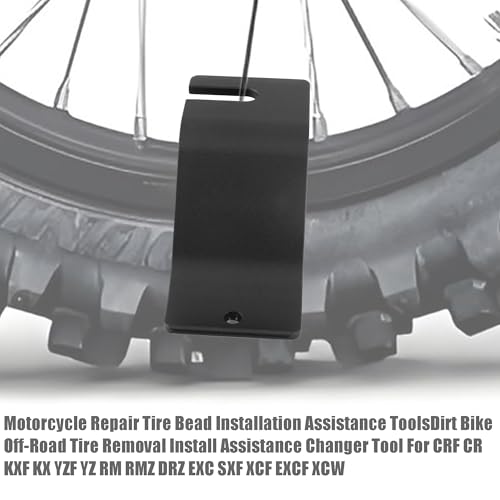 Image of Motorcycle Repair Tire Bead Installation Assistance Tools,Dirt Bike Off-Road Tire Removal Install Assistance Changer Tool for CRF CR KXF KX YZF YZ RM RMZ DRZ EXC SXF XCF EXCF XCW(Black)
