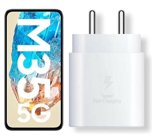 Image of 25W C-Type Super Fast Adapter Compatible with Samsung Galaxy M35 5g Super Fast Charger Adapter for S24 /S23 /S23 fe /S22 /S21 /21 fe /S20 /M14 /M33 /M13 /M35 /M05 /A14, A15 /S24 fe /A16 5g, White