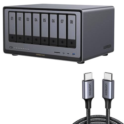 UGREEN NASync DXP8800 Plus 8�x�CNAS�o���h���A1M USB Type C �P�[�u���t�� �AIntel i5 1235u 10�R�ACPU�A8GB DDR5 RAM�A����128G SSD�A2 * 10GbE�A2 * M.2 NVM