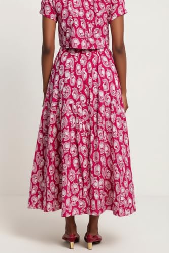 Image of Premium Long Skirt | Stylish Long Crushed Cotton & Unique Prints | Floor Length Skirt for Women | Elastic Waist Premium Maxi Skirt - Comfortable Casual Wear