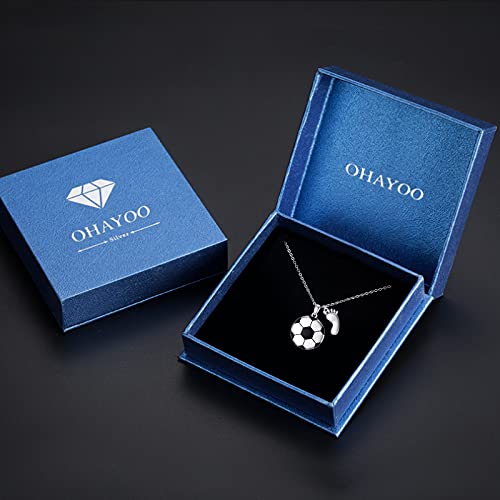 Ohayoo Football Locket Necklace 925 Sterling Sliver Soccer Ball Photo Locket Pendant Necklace World Cup Gifts For Men/Child Never Give Up Spirit Gifts #TOP6