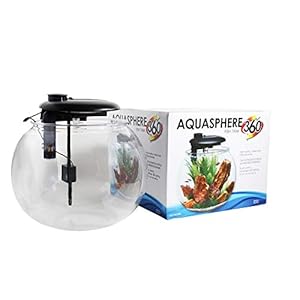 Penn-Plax AquaSphere 360 Large Bowl-Shaped Aquarium for Freshwater and Saltwater Setups – Fully Integrated Filtration System and LED Light Display – Durable Polycarbonate – 14 Gallons