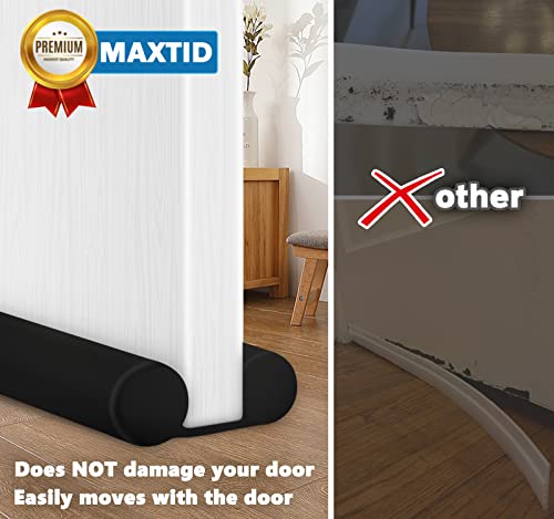 Maxtid E-473 Under Door Draft Blocker Black Door Draft Stopper 38 Inch Noise Reducer Breeze Light Cold Air Guard Sound Proof Door Sweep 32 Inch 36 Inch 38 Inch Weather Stripping Door Bottom Seal Insulation Strip Gap Filler thumb #2