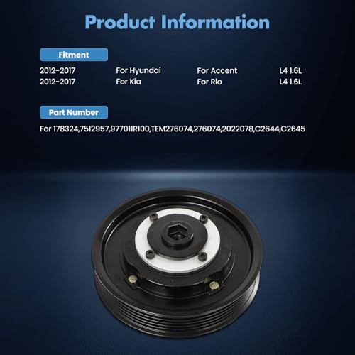 Image of ECCPP A /C Compressor Clutch 2012-2016 Fit for Hyundai Accent 1.6L AC Clutch