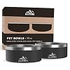 ALPINE Set of 2 Stainless Steel Dog Bowls Non Slip Metal Pet Bowl for Food and Water Double Walled Insulated Rustproof Dishwasher Safe 32 oz Black
