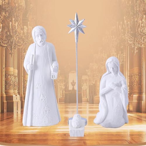 Statue de crèche de Noël incassable en résine contre les figurines fragiles