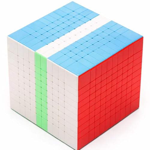 Image of Hawkister MoYu MeiLong 10x10x10 Speed Cube Stickerless | Professional 10x10 Big Cube Puzzle | Smooth Turning & Anti-Pop Design, Compact 84mm High-Order Logic Brain Teaser for Advanced Solvers
