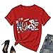 4th of July Nurse Shirt Women-American Heart Patriotic Tee Tops USA Flag Red White Blue Short Sleeve