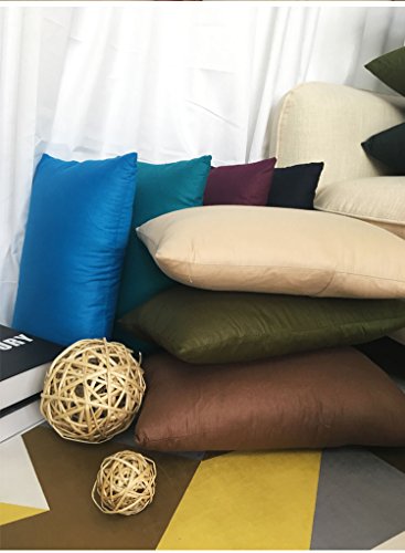 4-Pack 100% Cotton Comfortable Solid Decorative Throw Pillow Case Square Cushion Cover Pillowcase Sublimation Blank Pillow Covers(Cover Only,No Insert)(18X18 Inch/ 45X45Cm,Coffee) #TOP3