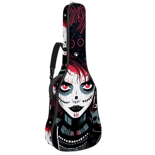 Sac de guitare acoustique punk multicolore idéal pour concerts et répétitions