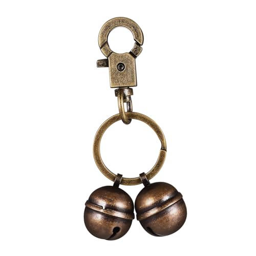 POPETPOP Dog Collar Hanging Bell Brass Pet Accessory with Sound Decorative Design for Dog Tracking Includes Bells Key Ring for Dogs Cats for Home Outdoor