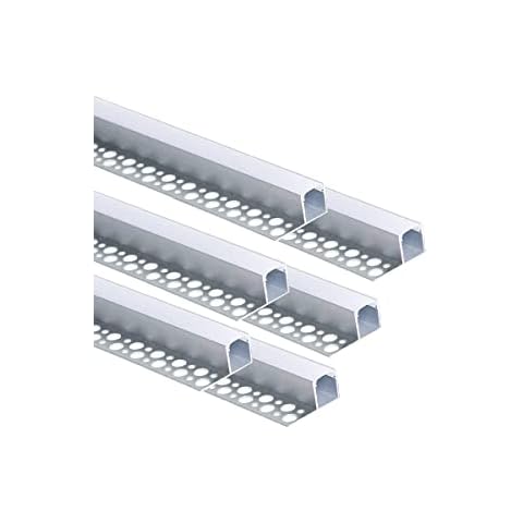 Besseto LED Fliesen Profil 6 Pack 3.3FT/1 Meter Gips Trim Rand LED Streifen Aluminium Profil Cover