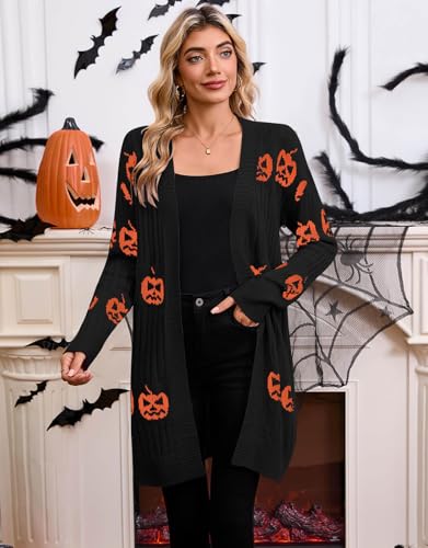 Image of Alsol Lamesa Women's Long Sleeve Heart Cardigan Sweaters V Neck Open Front Knit Coat