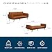 Novogratz Brittany Futon Sofa Bed and Couch Sleeper, Camel Faux Leather