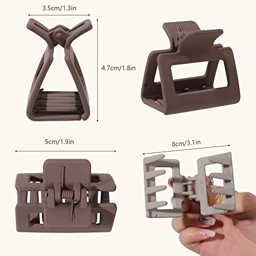 Hair Claw Clips For Women Thick Thin Hair - Medium Hair Clips Square Matte Claw Clips Small Rectangle Claw Clip Strong Hold Cute Jaw Clip Non-Slip Hair Styling Accessories For Long Or Shot Hair #TOP4
