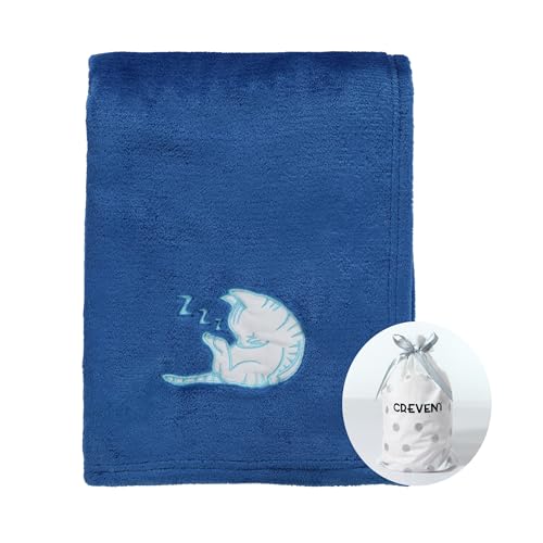 Image of CREVENT 30''X40'' Cute Cozy Fluffy Warm Baby Blanket for Girls Boys Infants Toddlers' Bedding Crib Cot Stroller, Baby Shower Birthday Newborn's Gift - Sleeping Cat