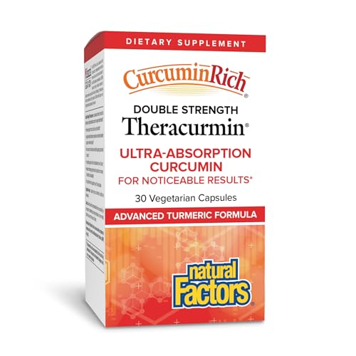 Natural Factors CurcuminRich Double Strength Theracurmin 60 mg Just 1 Capsule Daily Formulated for Superior Absorption 30 Count (Pack of 1)