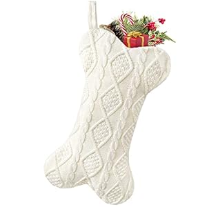Malier Dog Christmas Stocking, Knit White Christmas Stocking for Dogs, Bone Shape Dog Stocking Christmas Large Pet Stockings Hanging Dog Christmas Stocking for Dogs Cats Pets (White) Malier Dog Christmas Stocking Knit White Christmas Stocking for Dogs Bone Shape Dog Stocking Christmas Large Pet Stockings Hanging Dog Christmas Stocking for Dogs Cats Pets White