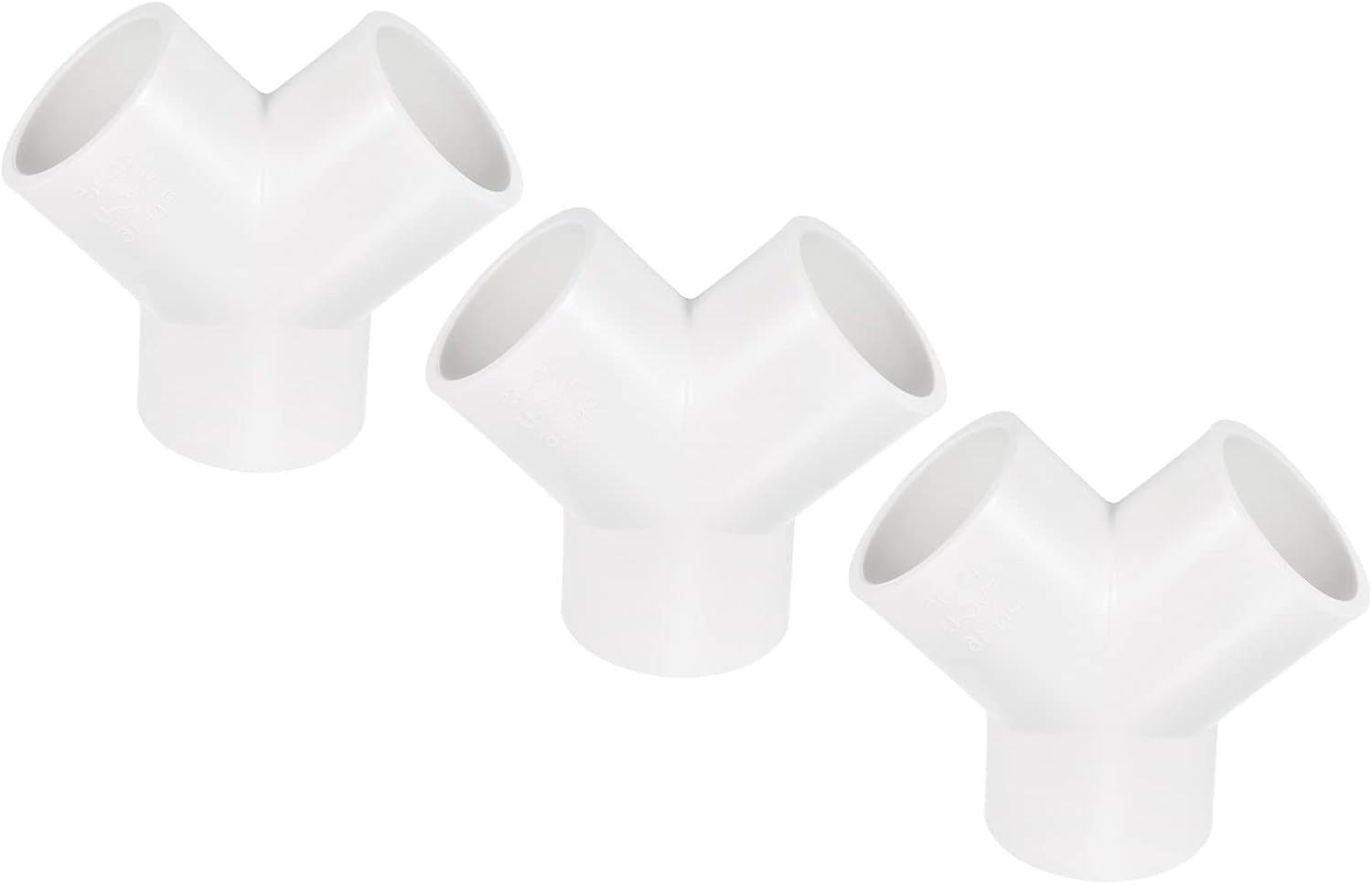 PATIKIL 1.57 Inch PVC Pipe Fittings, 3 Pack 3 Way Y Shape Water Tubing