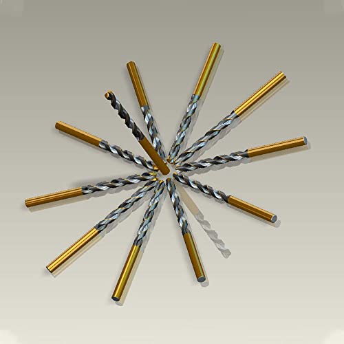 Aopin 2Pcs Hss 0.12" Inch (3Mm) Metric Gold Cobalt Titanium High Speed Steel Twist Drill Bit,Suitable For Cast Iron,Stainless Steel,Copper, Wood,Plastic #TOP2