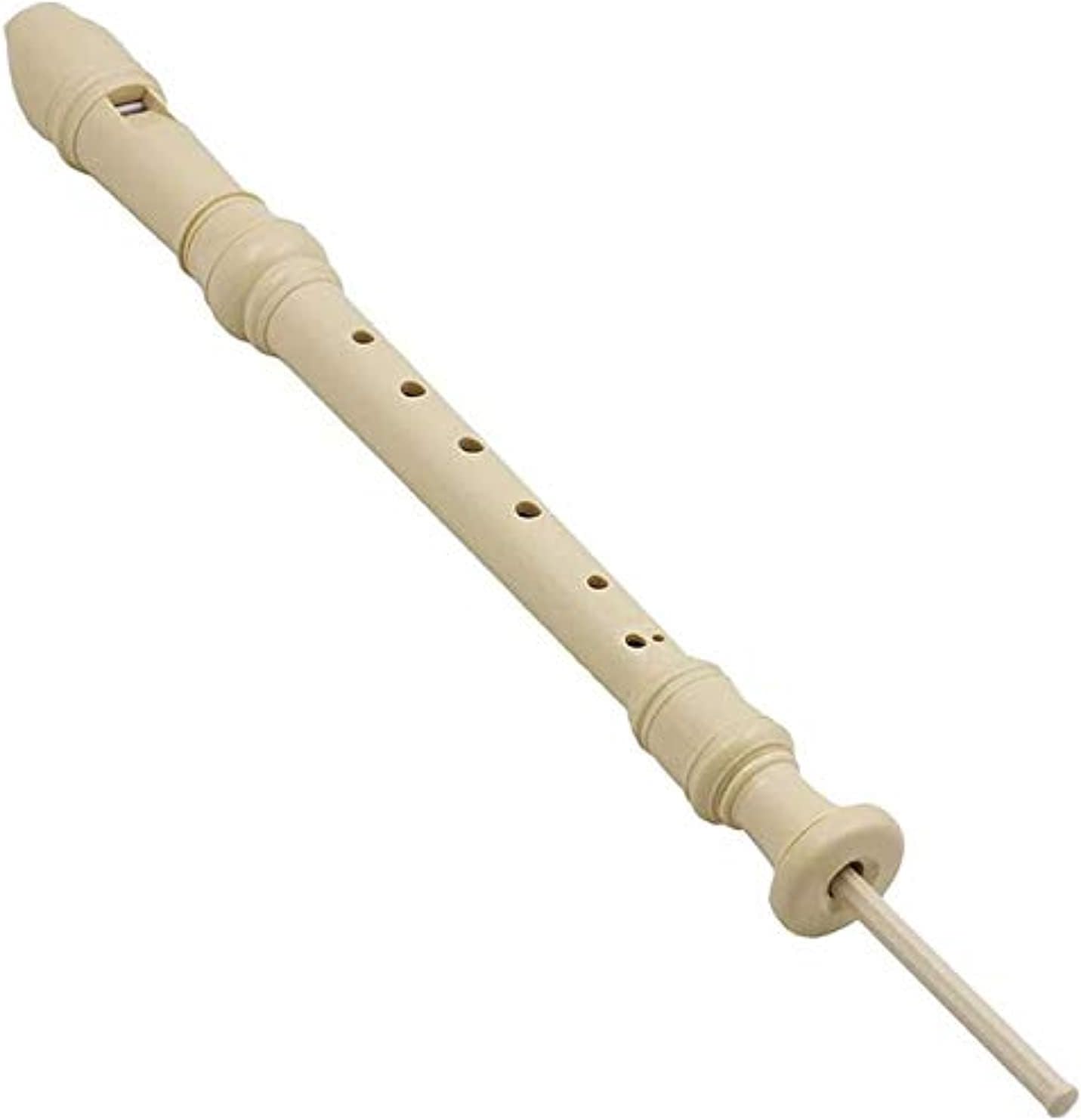 Plastic Soprano Recorder - White 8 Hole Flute Music Instrument