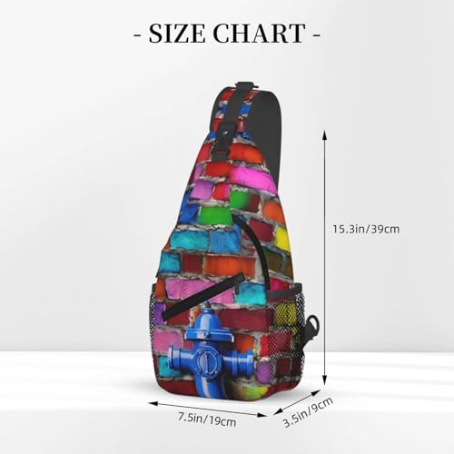 Bolso tipo Sling con estampado ladrillos para mujeres y hombres miniatura 3