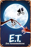Movie E.T. The Extra-Terrestrial Poster Retro Metal Sign Vintage TIN Sign for Plaque Cafe Bar Home...
