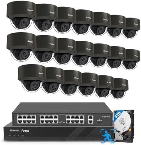 32 Channel 4K 32-channel NVR with 20x 5MP IK10 vandal-proof PoE cameras for job sites