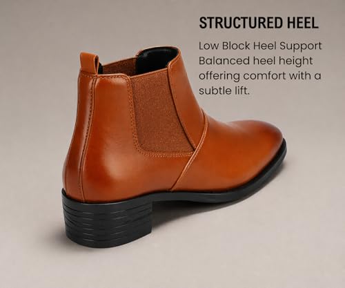 Image of Kraasa Men's Height Increasing Chelsea Boots | PU Leather Slip-On Ankle Boots | Comfortable Formal & Smart Casual Footwear