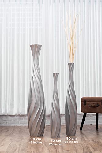 Image of Leewadee Large Floor Vase 34 inches Mango Wood for Pampas Grass, Dried Flowers