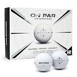 On Par Distance Max Golf Balls - 12 Pack for Enhanced Distance, Control & Accuracy, Ideal Golf Gift for All Swing Speeds with Bold Target Graphic, Premium Golf Accessories, White