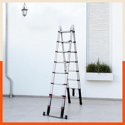 Image of Bathla 16.5 ft A-Type Foldable Aluminium Telescopic Ladder with 16 Steps | Portable & Compact | 2-Year Warranty | Multi-Purpose Ladder for Home, Industrial & Outdoor Use