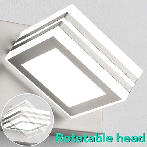Image of SOLFART Modern LED Vanity Lights Fixtures: 6 Lights Acrylic LED Brushed Nickel Vanity Lights for Bathroom 39inch 5CCT