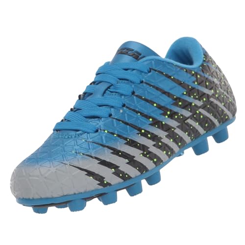 Vizari Bolt Firm Ground Youth Soccer Cleats for Boys and Girls | Textured Synthetic Leather Upper Kids Football Cleats with Polyurethane Sole for Comfort and Traction