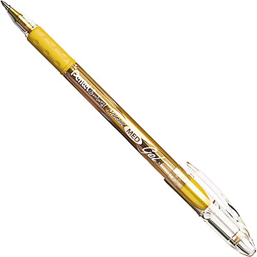 Pentel Gel Roller Pen, tinta metálica dorada media